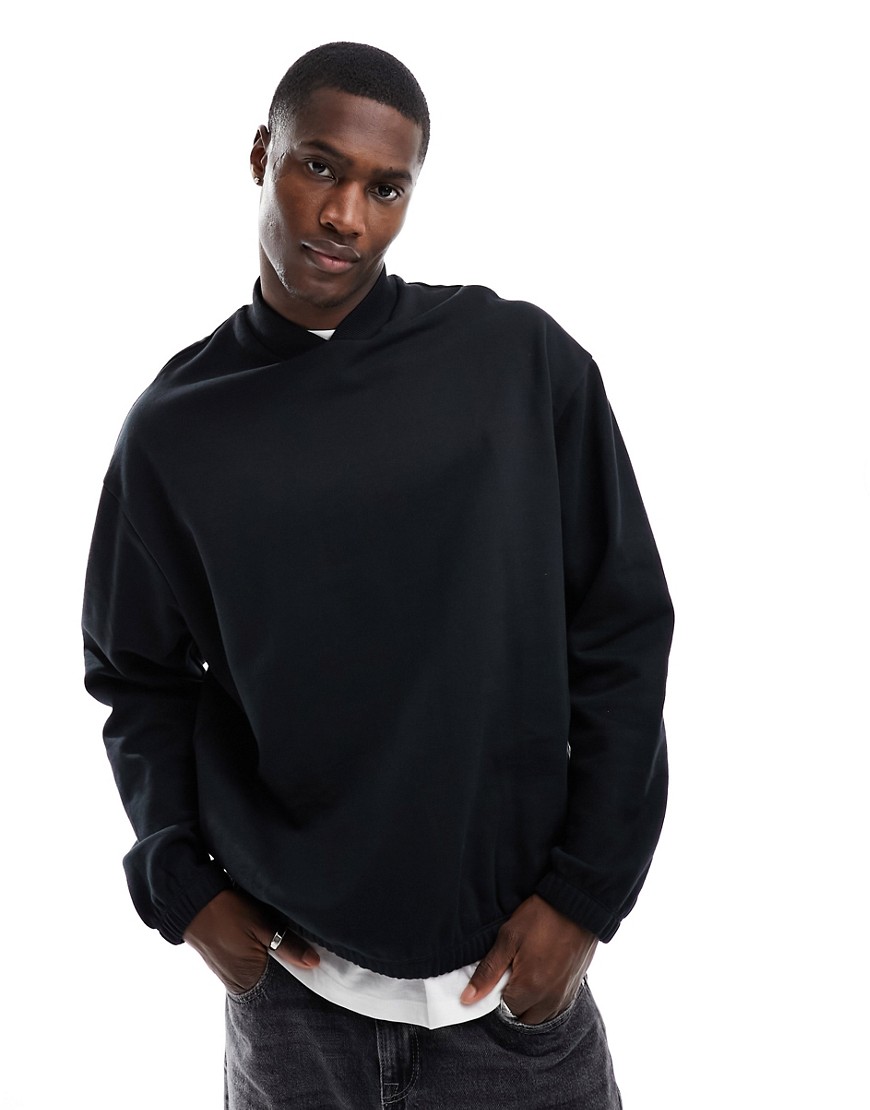 ASOS DESIGN oversized crew neck sweatshirt in black