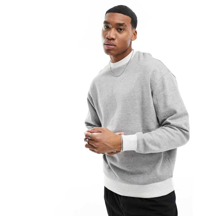 Grey crew neck shirt best sale