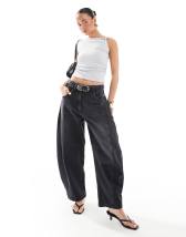 ASOS DESIGN barrel leg jeans in light blue