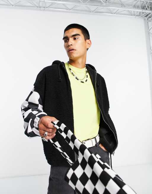 Checkerboard store cropped hoodie