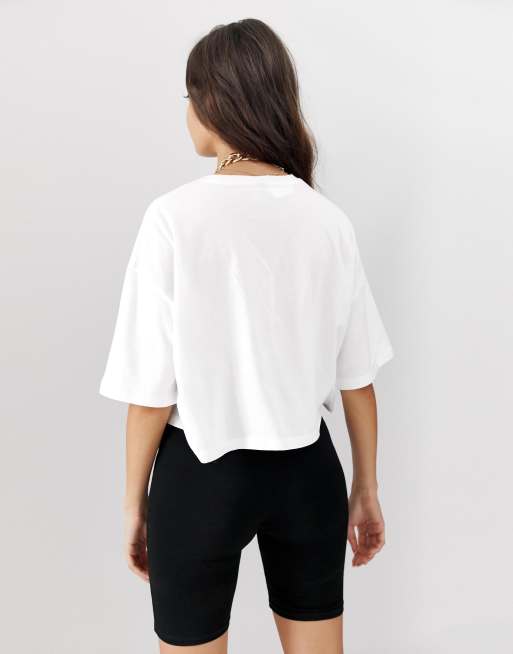 Oversized Crop T-Shirt, White