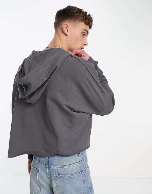 Oversized cropped best sale hoodie men's