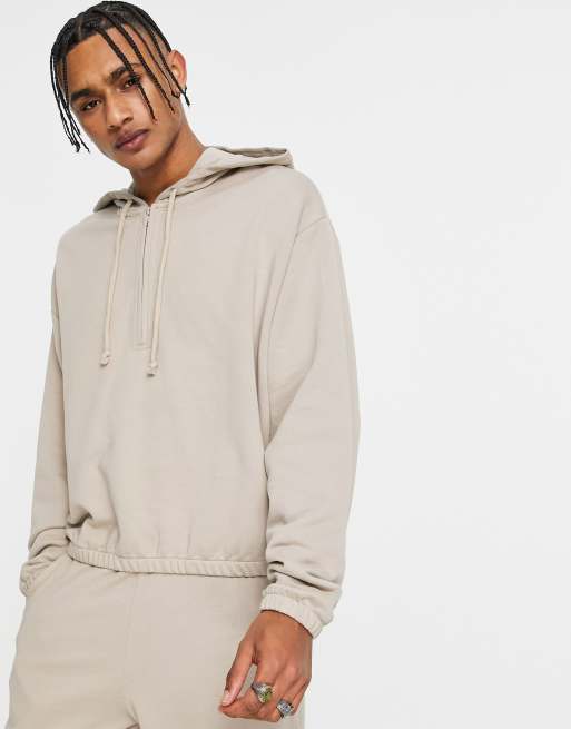Half cropped hoodie cheap