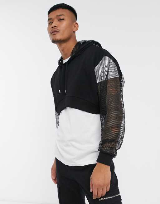 Men cropped clearance hoodie