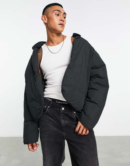 Cropped puffer hot sale jacket asos