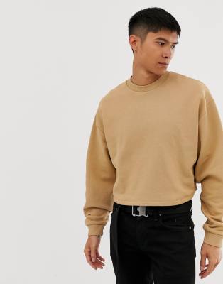 beige cropped sweatshirt