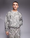 [ASOS DESIGN] ASOS DESIGN oversized cropped sweatshirt with dropped shoulder in camo print (part of a set)-Multi L CAMO