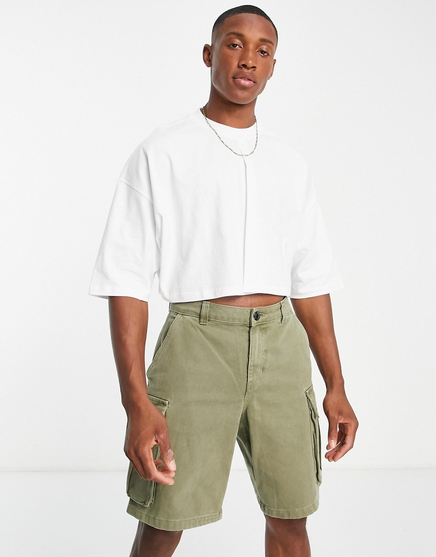 ASOS DESIGN oversized cropped t-shirt in white