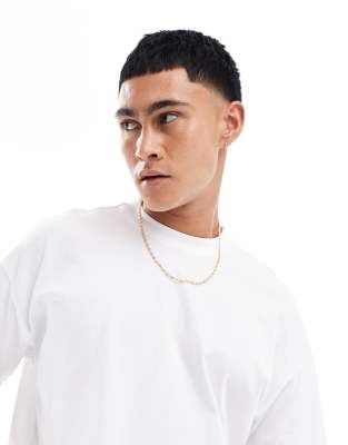 Asos Design Oversized Cropped Textured T-shirt In Black