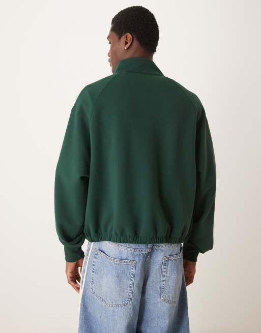 ASOS DESIGN oversized cropped track jacket with raglan sleeves in