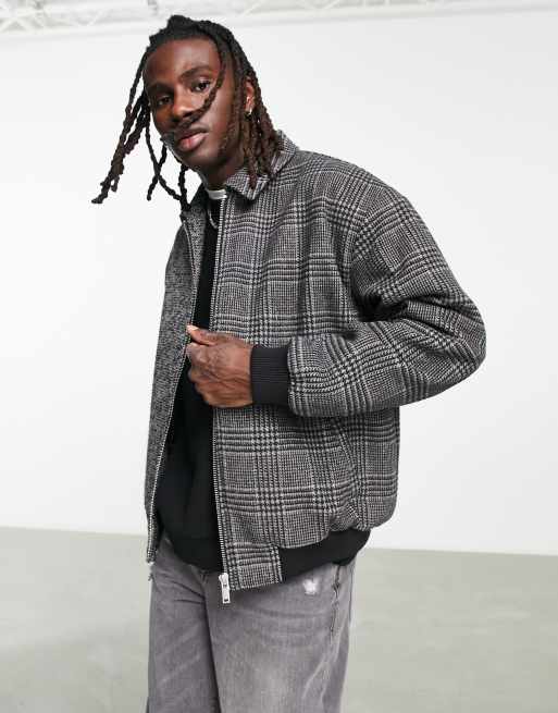 Bomber jacket checkered inside sale