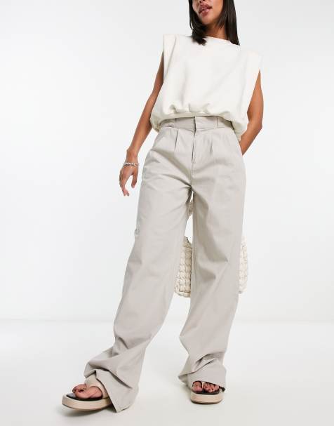ASOS DESIGN - Oversized dad chino van ripstop in grijs - view 1
