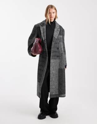 Asos Design Oversized Dad Coat In Black