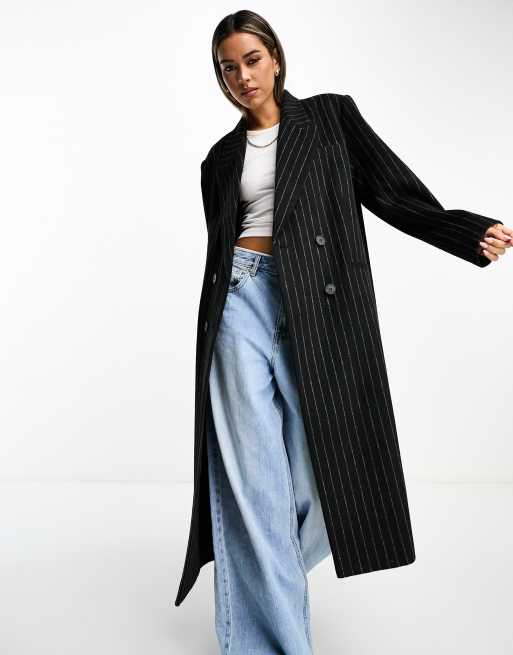 ASOS DESIGN oversized faux fur longline coat in black