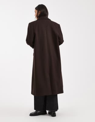 Asos Design Oversized Dad Coat In Brown