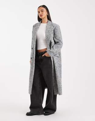 Asos Design Oversized Dad Coat In Gray