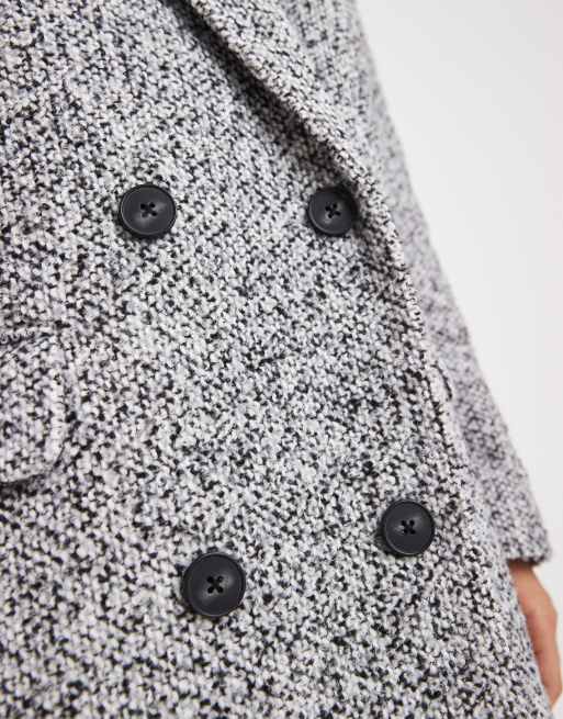 ASOS DESIGN oversized dad coat in mono herringbone, 2 of 4
