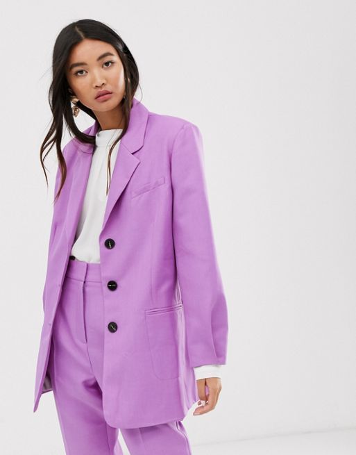 ASOS DESIGN oversized dad suit blazer in lilac | ASOS