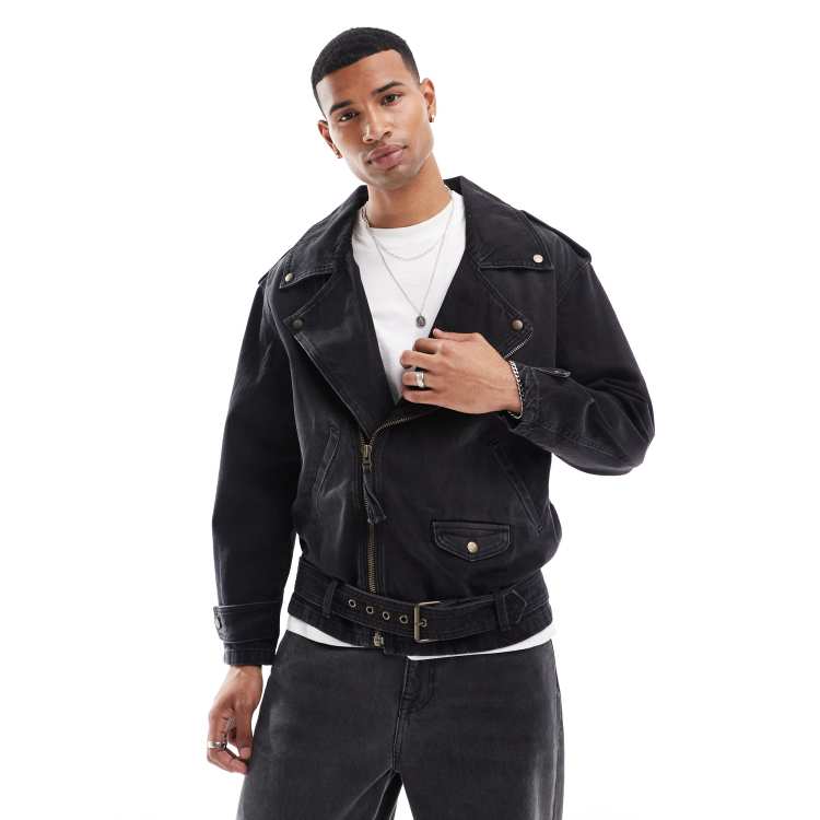 ジャケット・アウター FEKETE  DENIM BIKER JACKET Faded Denim Biker Jacket – Dimoir Studio