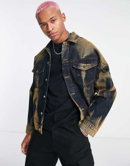 Asos black best sale denim jacket mens