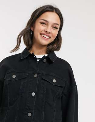 asos black denim jacket womens