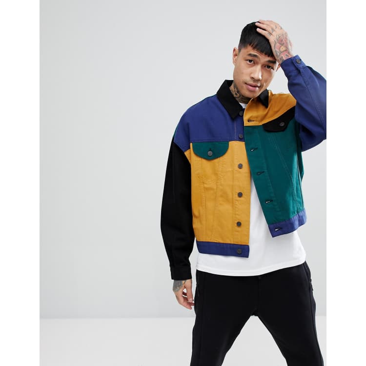 Asos design x glaad & denim best sale jacket in color block