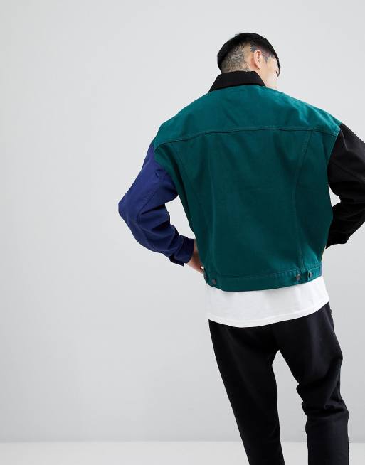 Asos design x glaad & hot sale denim jacket in color block