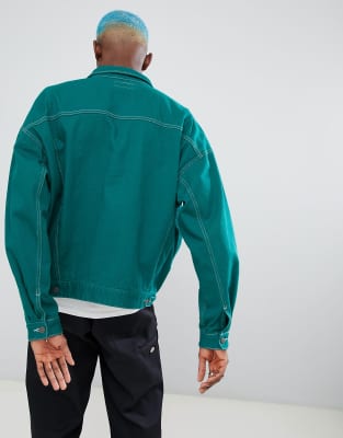 asos green denim jacket