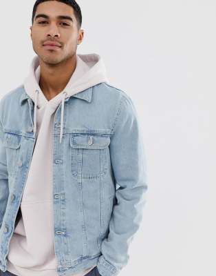 oversized light wash denim jacket