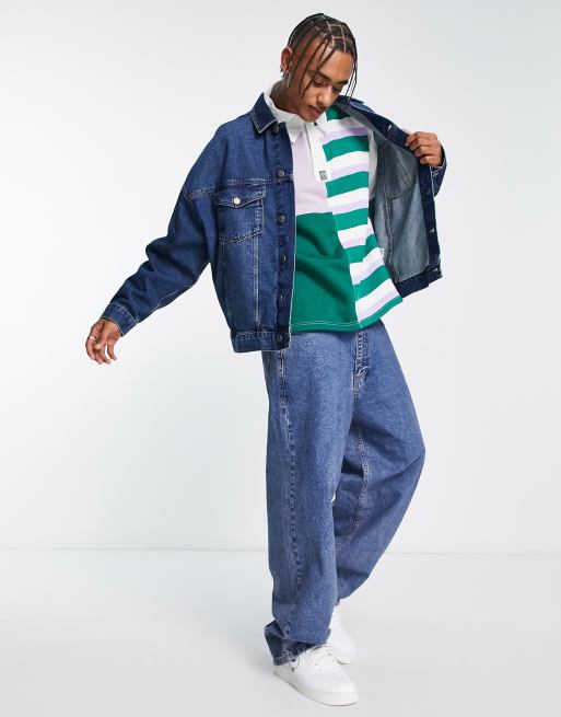 Asos men's oversized denim jacket sales