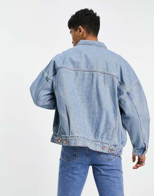 ASOS DESIGN oversized denim jacket in vintage light wash