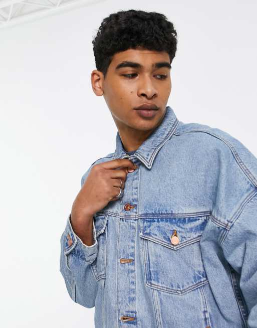 ASOS DESIGN oversized denim jacket in vintage light wash