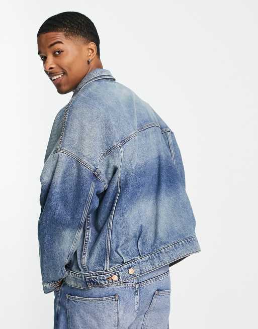 ASOS DESIGN oversized denim jacket in vintage mid wash