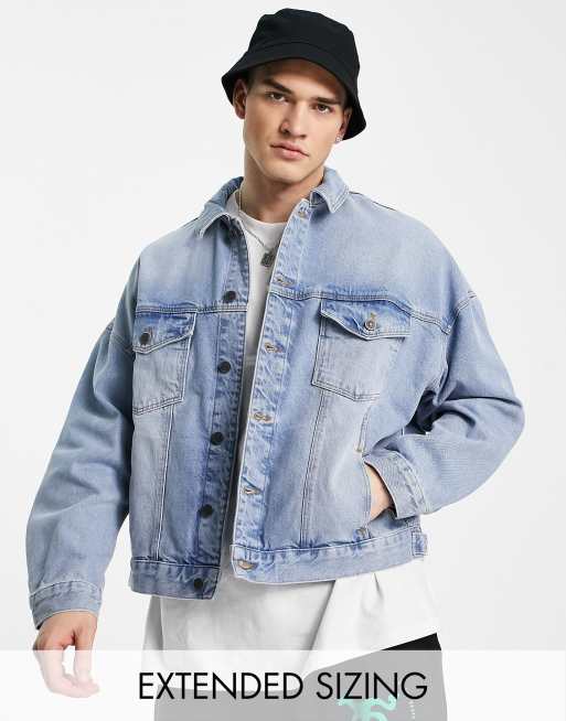 ASOS DESIGN oversized denim jacket in vintage mid wash | ASOS