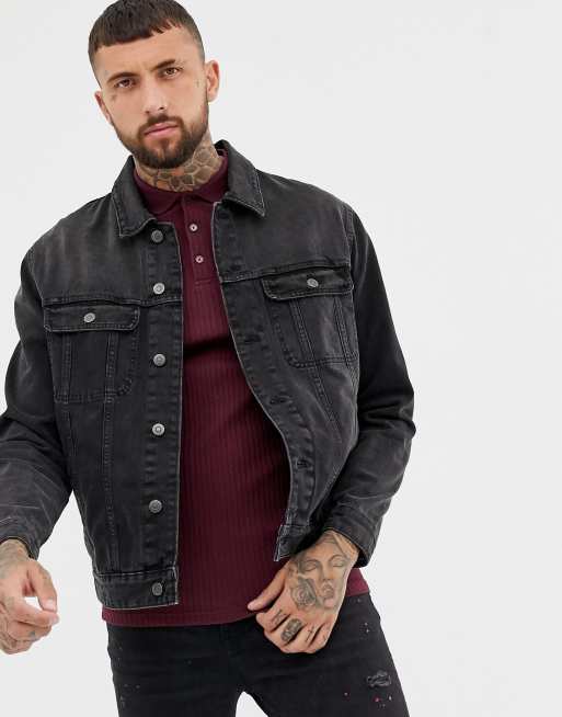 Asos black outlet jean jacket