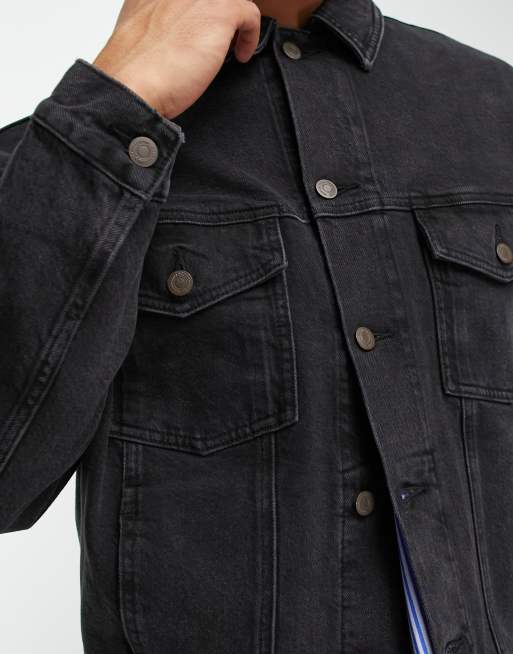 Asos oversized outlet black denim jacket