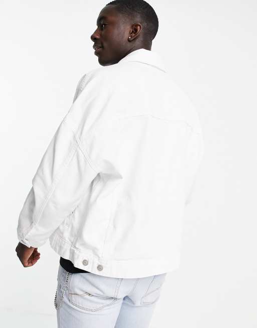 White jean sale jacket oversized