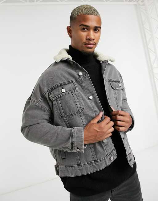 Asos grey 2025 denim jacket