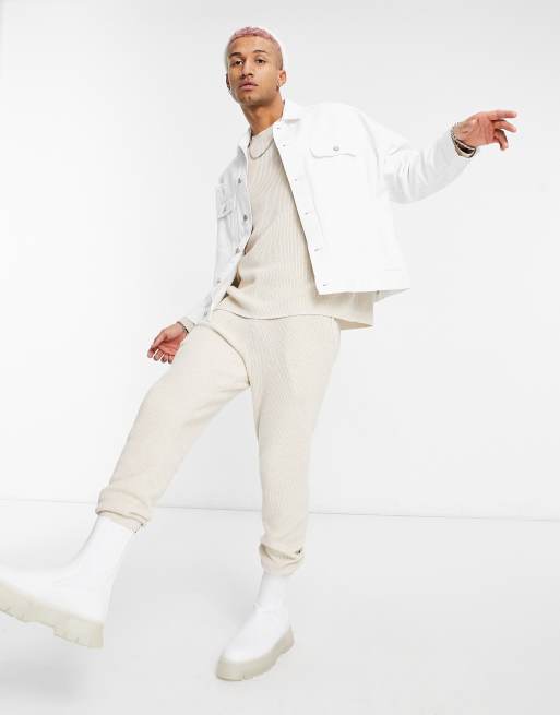 Asos white denim outlet jacket