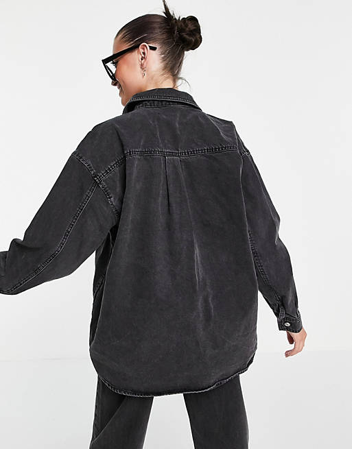 ASOS DESIGN oversized denim jacket in vintage dark wash - ShopStyle
