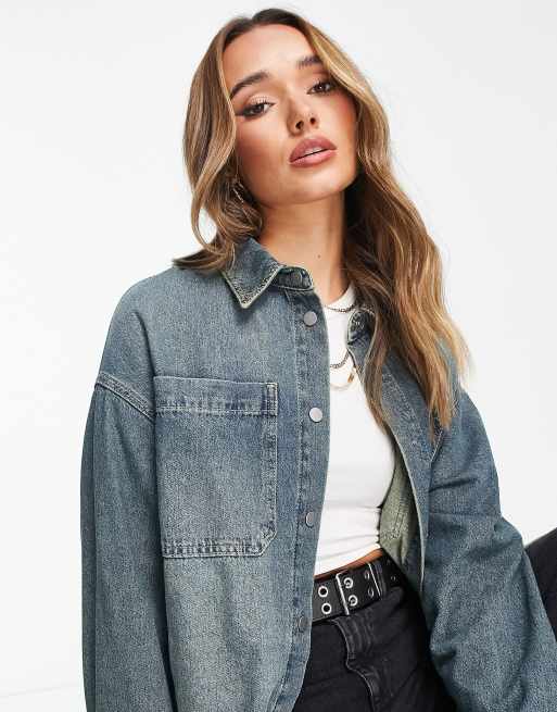 Womens denim shop shirt asos