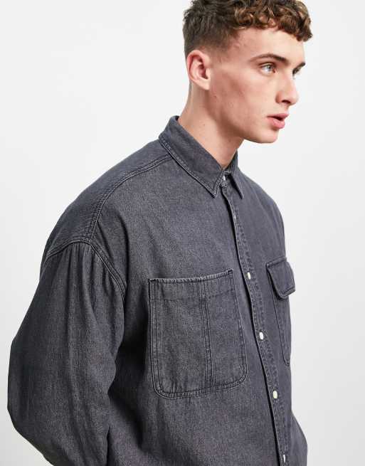 Asos black denim shirt shop