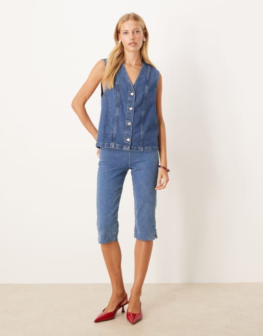 ASOS DESIGN oversized denim vest in indigo wash