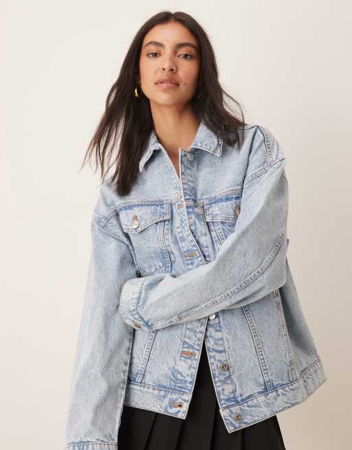 ASOS DESIGN - Oversized denimjakke i lys vask i 90'er-stil