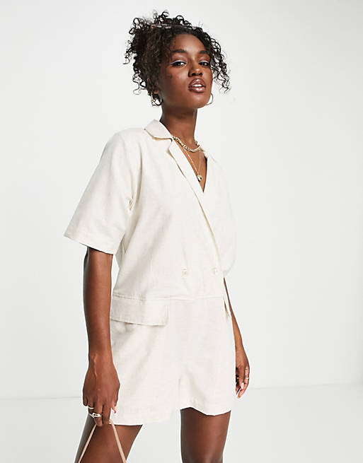 ASOS DESIGN oversized double breasted in stone | ASOS