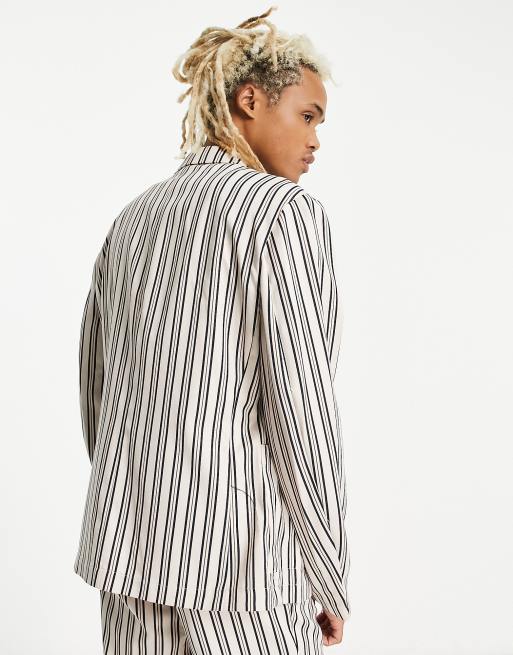 White and black striped hotsell blazer womens