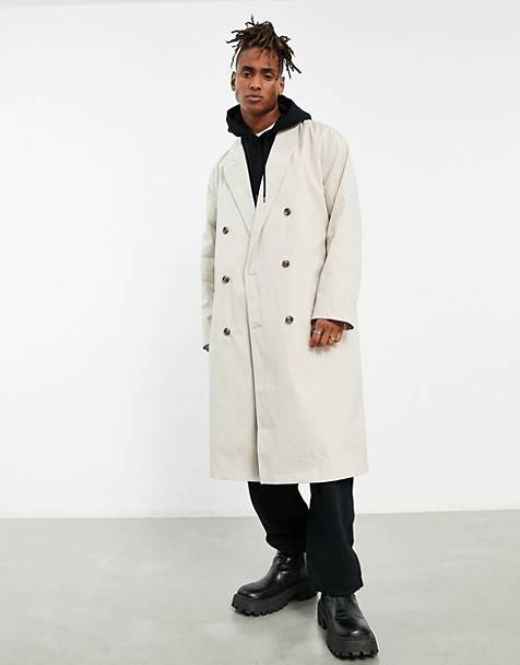 Trench-coat oversize à carreaux avec capuche ASOS pour homme en coloris Gris Homme Vêtements Manteaux Imperméables et trench coats 