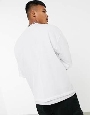 white mesh sweatshirt