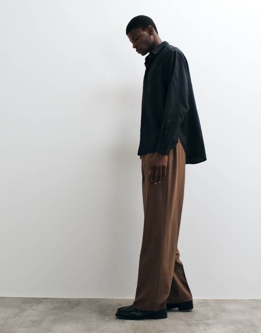 ASOS DESIGN oversized drapey shirt in black, 2 of 5
