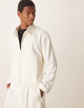 Topshop long oversized faux leather trench coat in buttermilk
